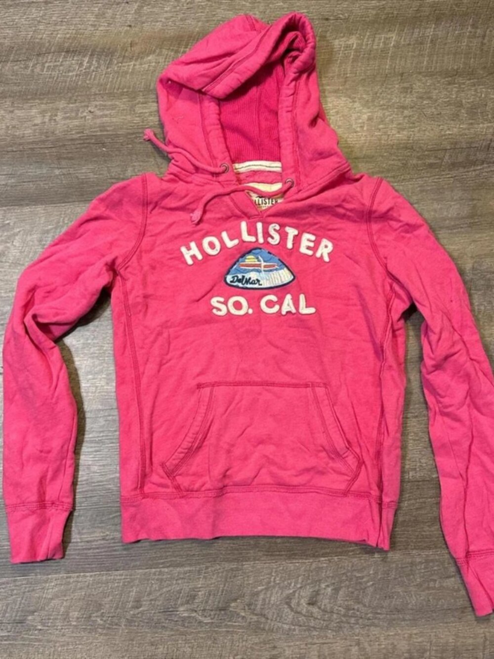 Hollister Co. Women's Pink and Red Hoodie